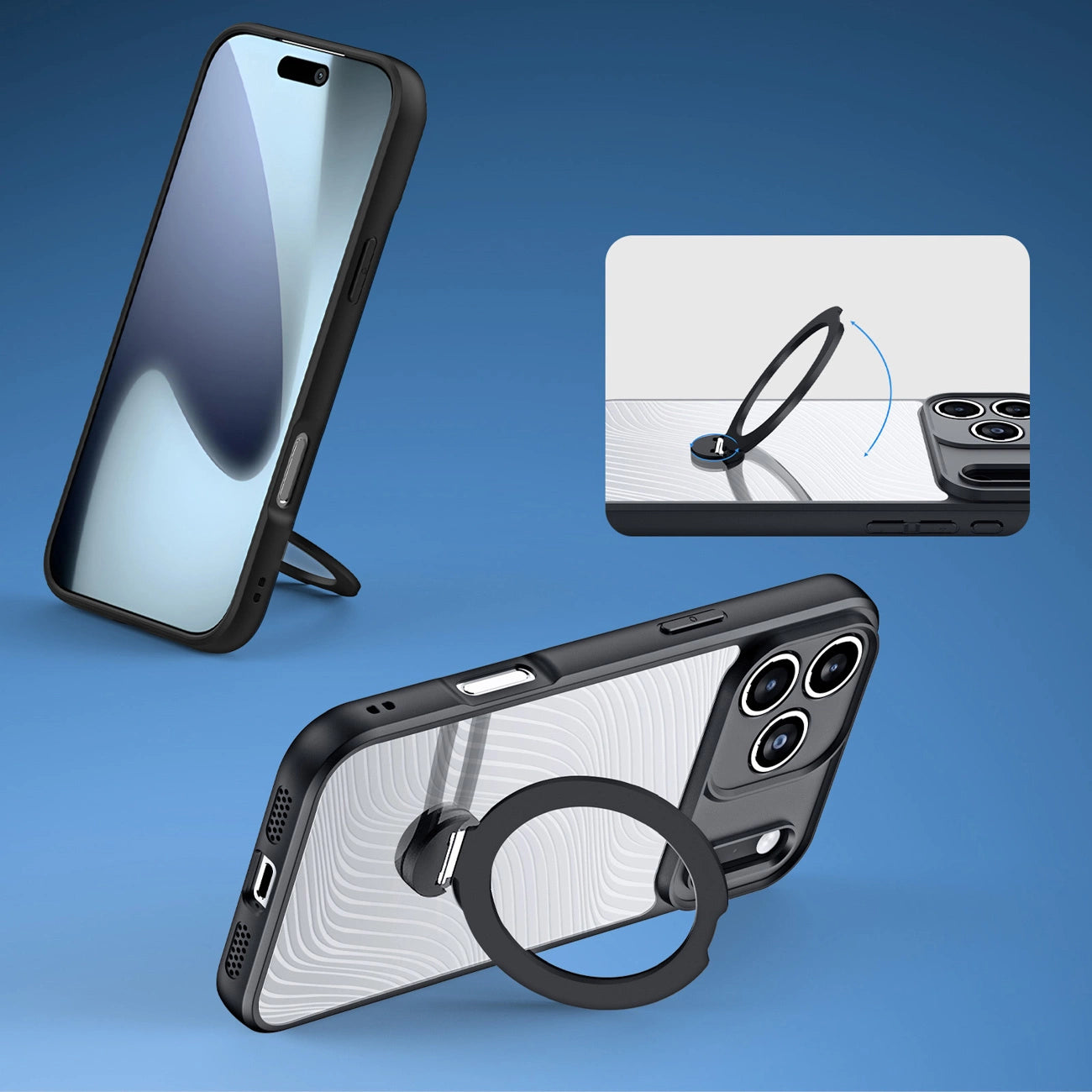 Dux Ducis Aimo Mag Case mit Magnetring und Ständer für iPhone 17 Pro – Schwarz