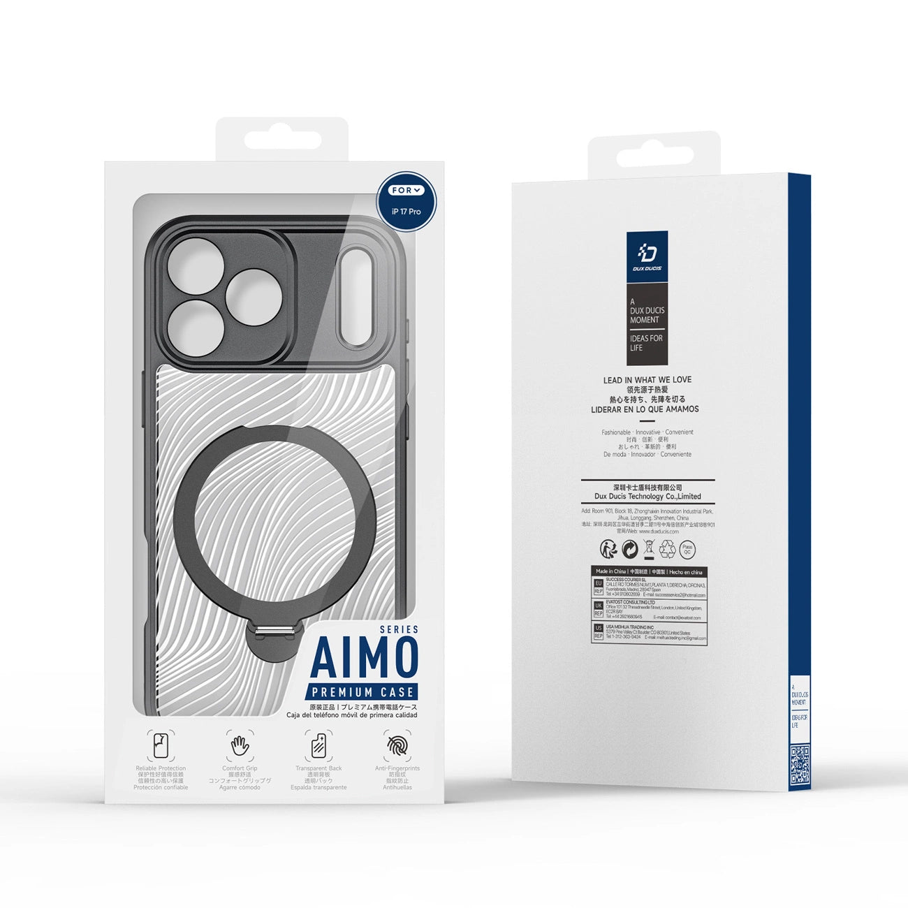 Dux Ducis Aimo Mag Case mit Magnetring und Ständer für iPhone 17 Pro – Schwarz