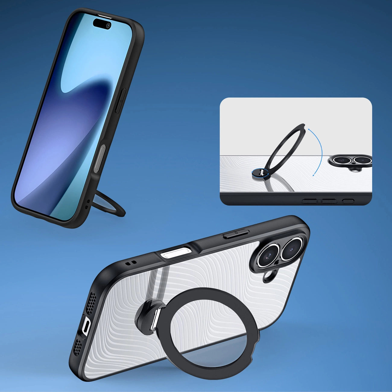 Dux Ducis Aimo Mag Case mit Magnetring und Ständer für iPhone 17 – Schwarz