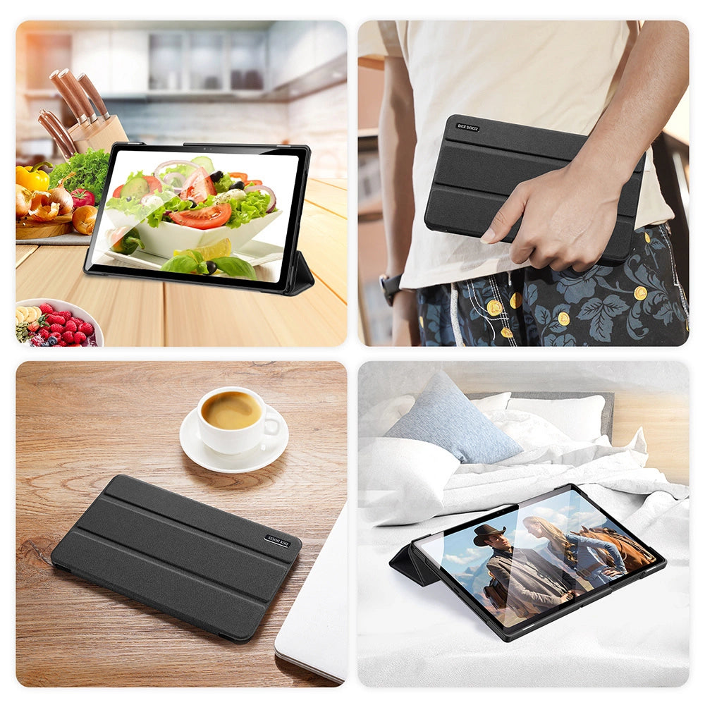 Dux Ducis Domo Klappbare Tablet-Hülle mit Smart-Sleep-Funktion, Ständer für Samsung Galaxy Tab A8 10,5'' 2021, Schwarz