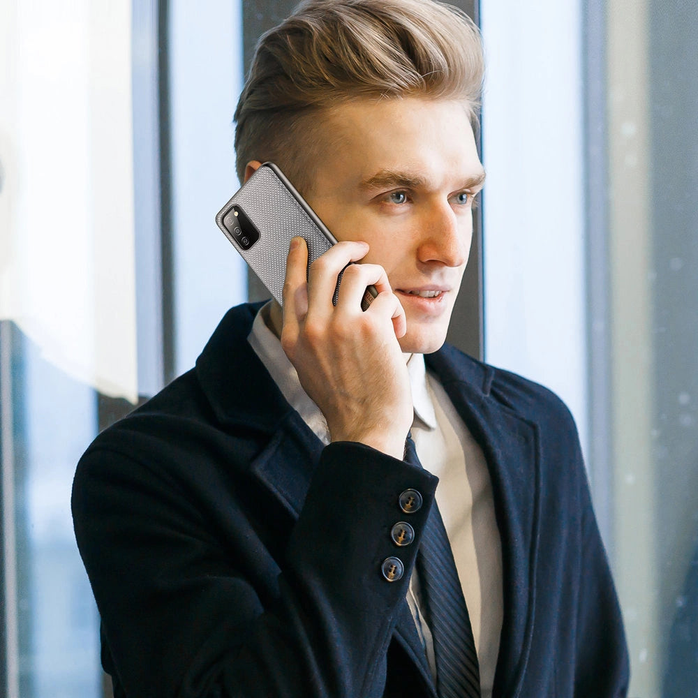 Dux Ducis Fino schutzhülle hülle mit Nylonmaterial überzogen für Samsung Galaxy A03s grau