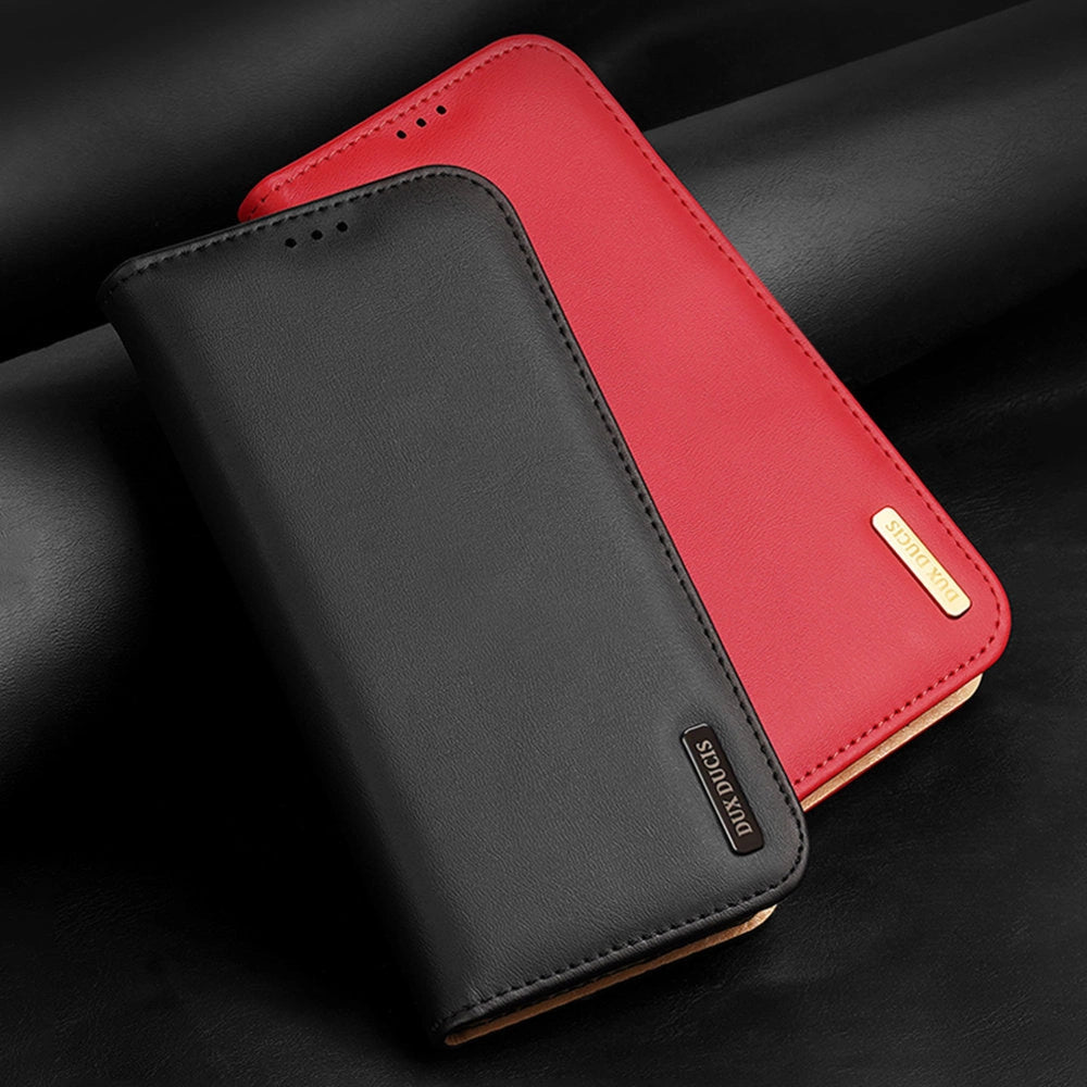 Dux Ducis Hivo Leather Flip Cover Echtleder Geldbörse für Karten und Dokumente Samsung Galaxy S22+ (S22 Plus) Blau