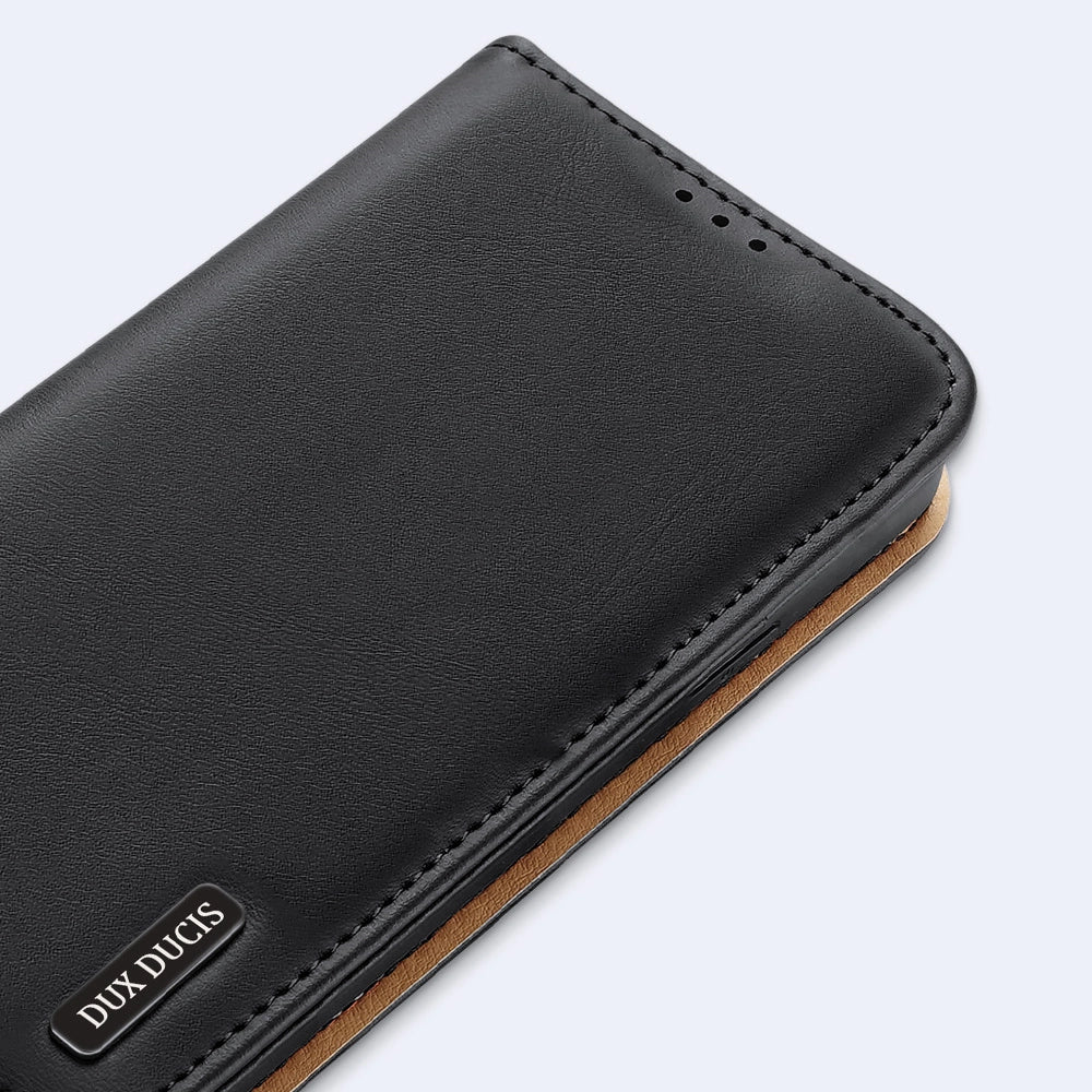 Dux Ducis Hivo Leather Flip Cover Echtleder Geldbörse für Karten und Dokumente Samsung Galaxy S22+ (S22 Plus) Rot