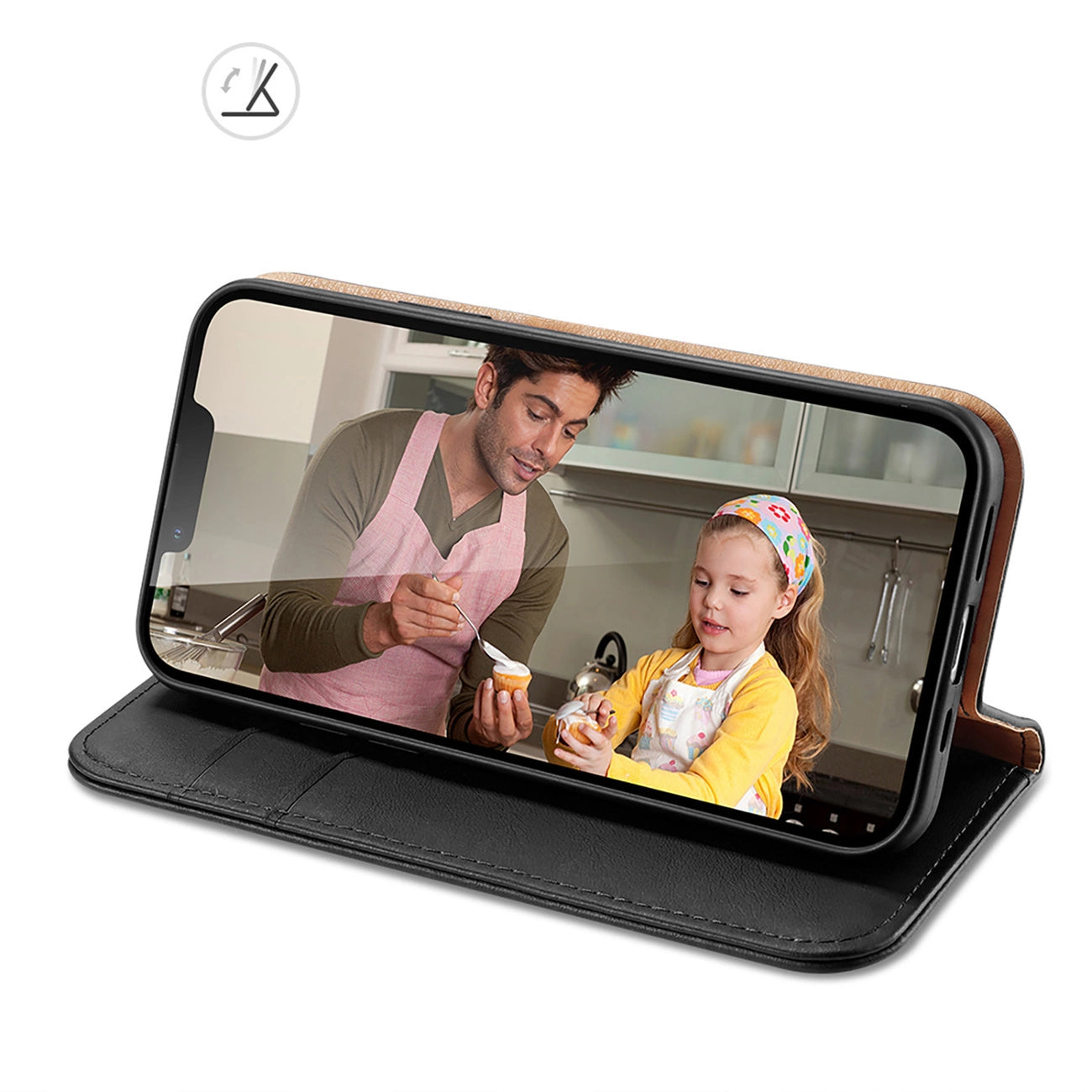 Dux Ducis Hivo echt Leder booktype case schutzhülle aufklappbare hülle für iPhone 14 Plus schwarz