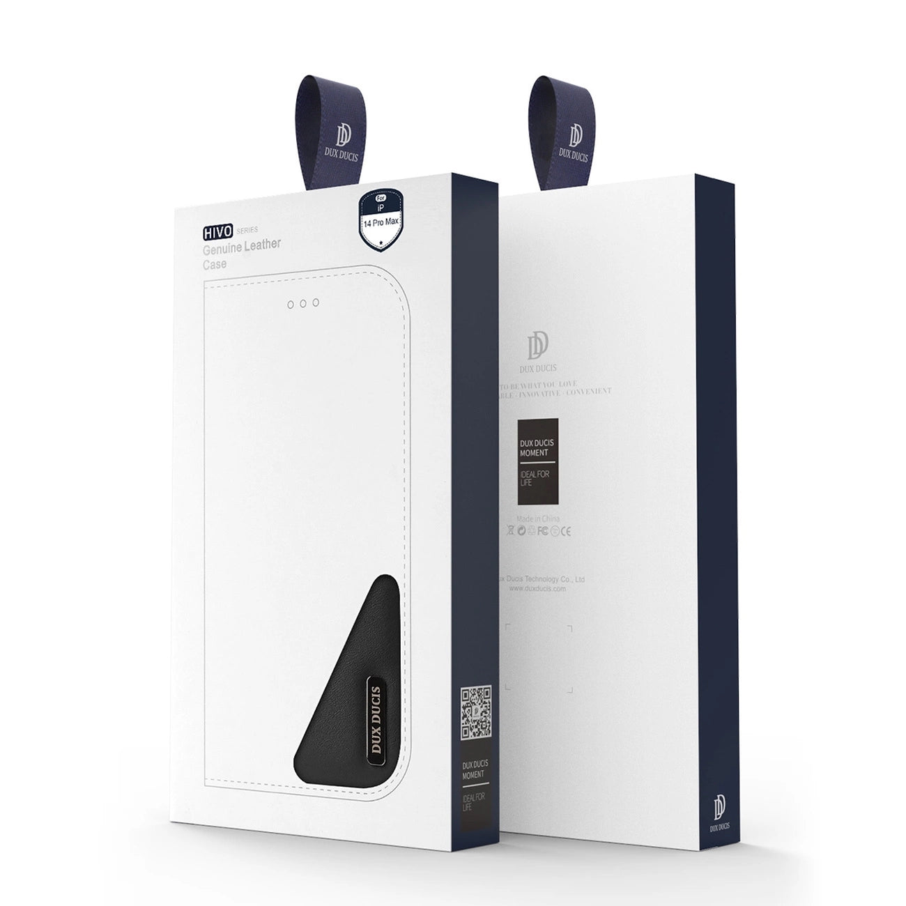 Dux Ducis Hivo echt Leder booktype case schutzhülle aufklappbare hülle für iPhone 14 Pro Max braun