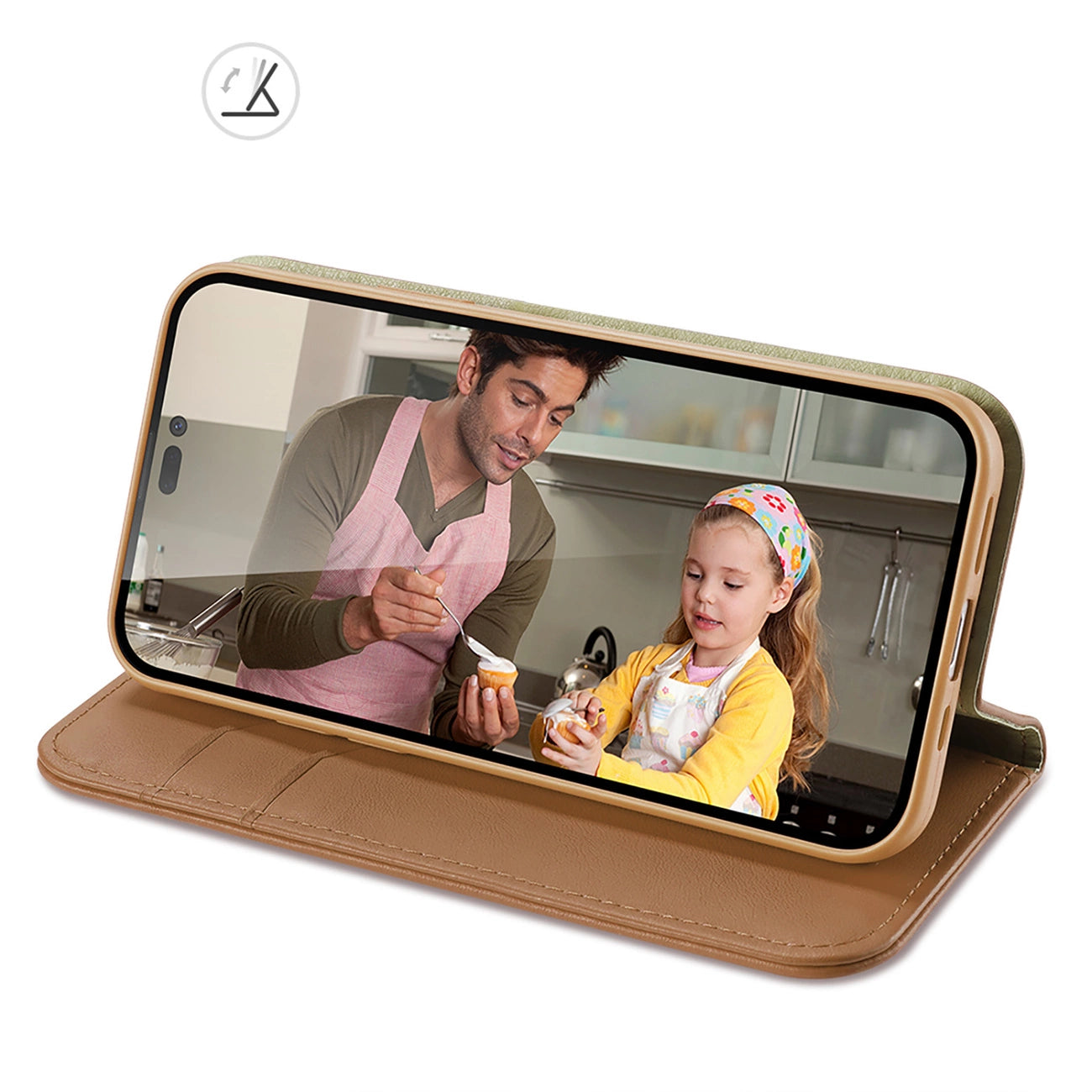 Dux Ducis Hivo echt Leder booktype case schutzhülle aufklappbare hülle für iPhone 14 Pro Max braun