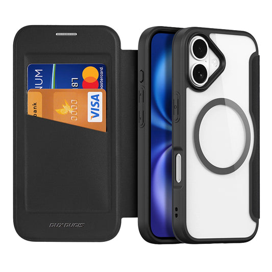 Dux Ducis Skin X Pro iPhone 17 Hülle mit Wallet, MagSafe kompatibel - Schwarz