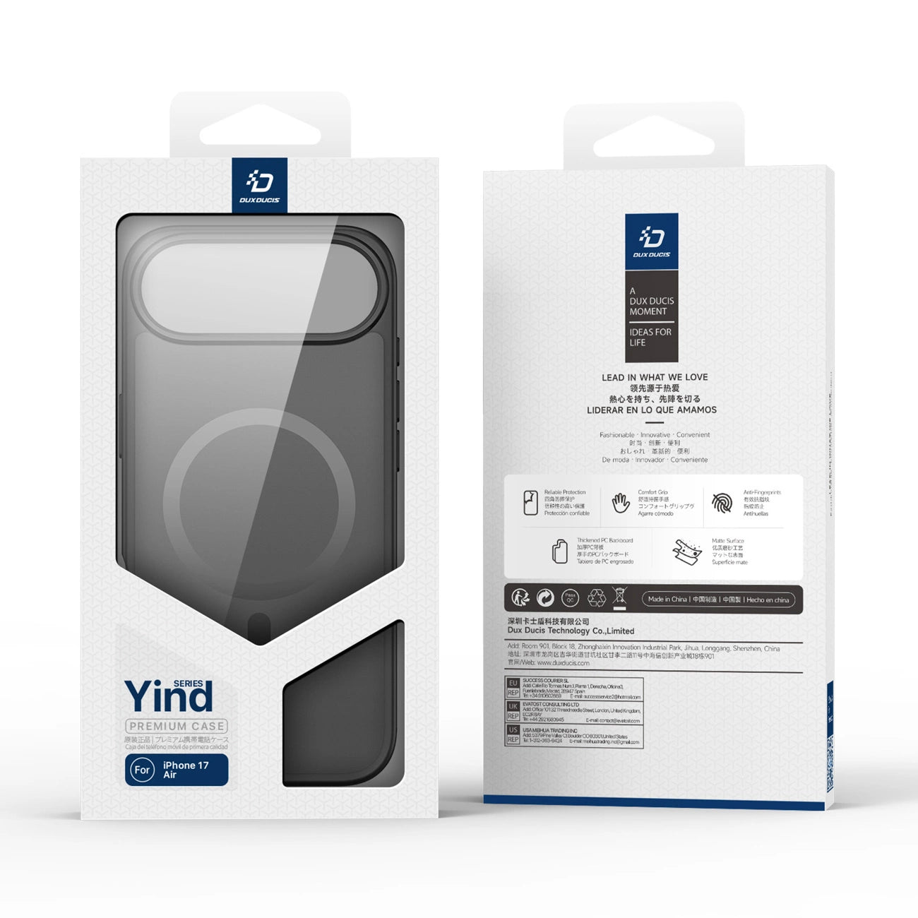 Dux Ducis Yind iPhone 17 Air Hülle kompatibel mit MagSafe - Schwarz