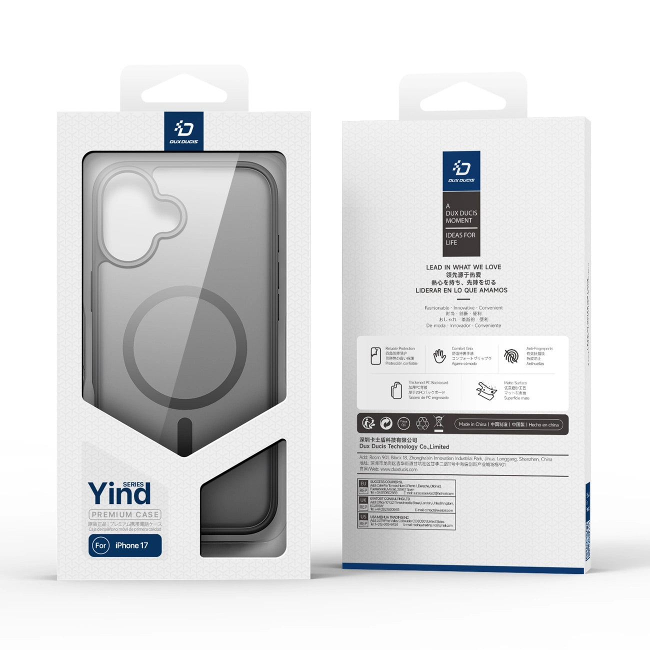 Dux Ducis Yind iPhone 17 Hülle kompatibel mit MagSafe - Schwarz