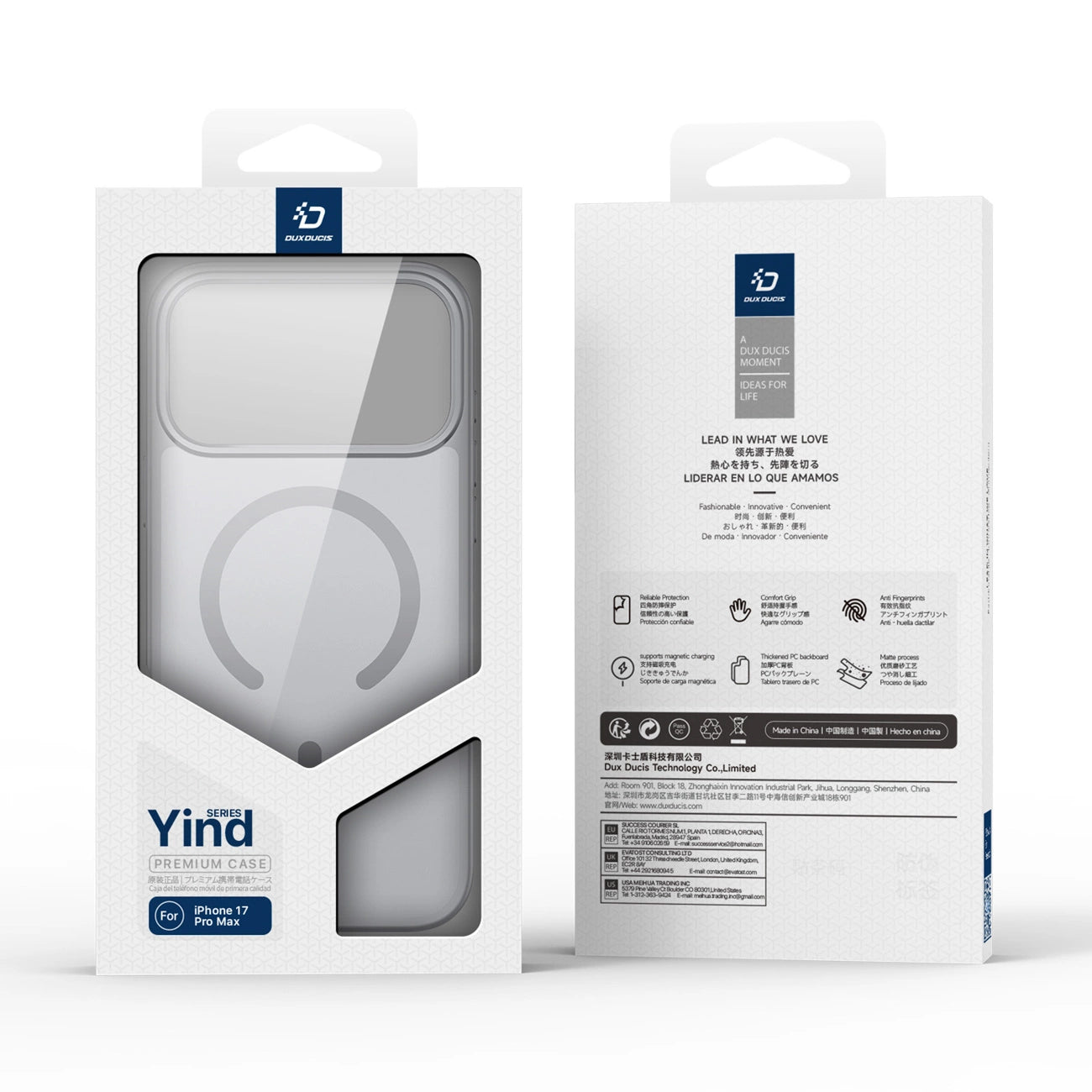 Dux Ducis Yind iPhone 17 Pro Max Hülle Kompatibel mit MagSafe - Grau