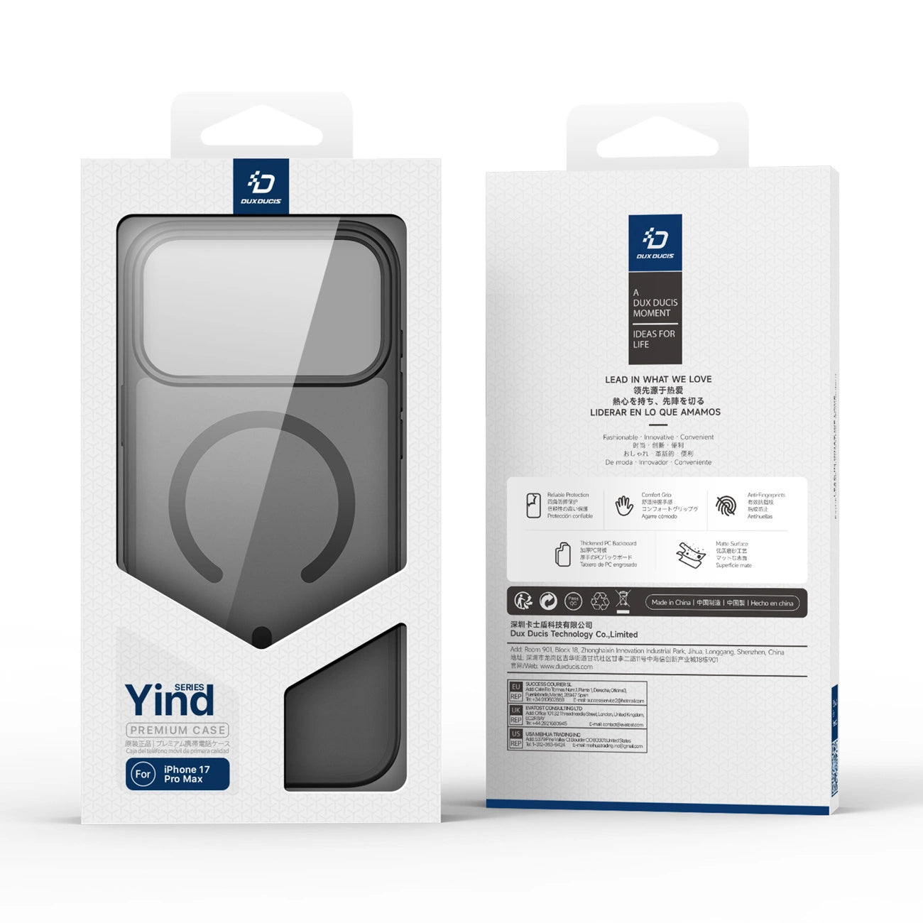 Dux Ducis Yind iPhone 17 Pro Max Hülle kompatibel mit MagSafe - Schwarz