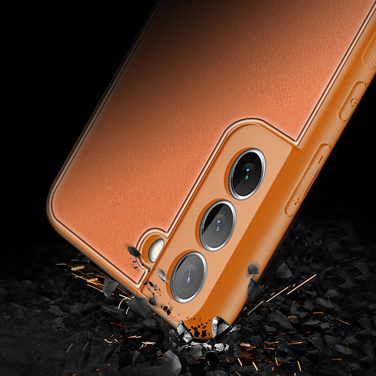 Dux Ducis Yolo elegante Hülle aus ökologischem Leder für Samsung Galaxy S22+ (S22 Plus) orange