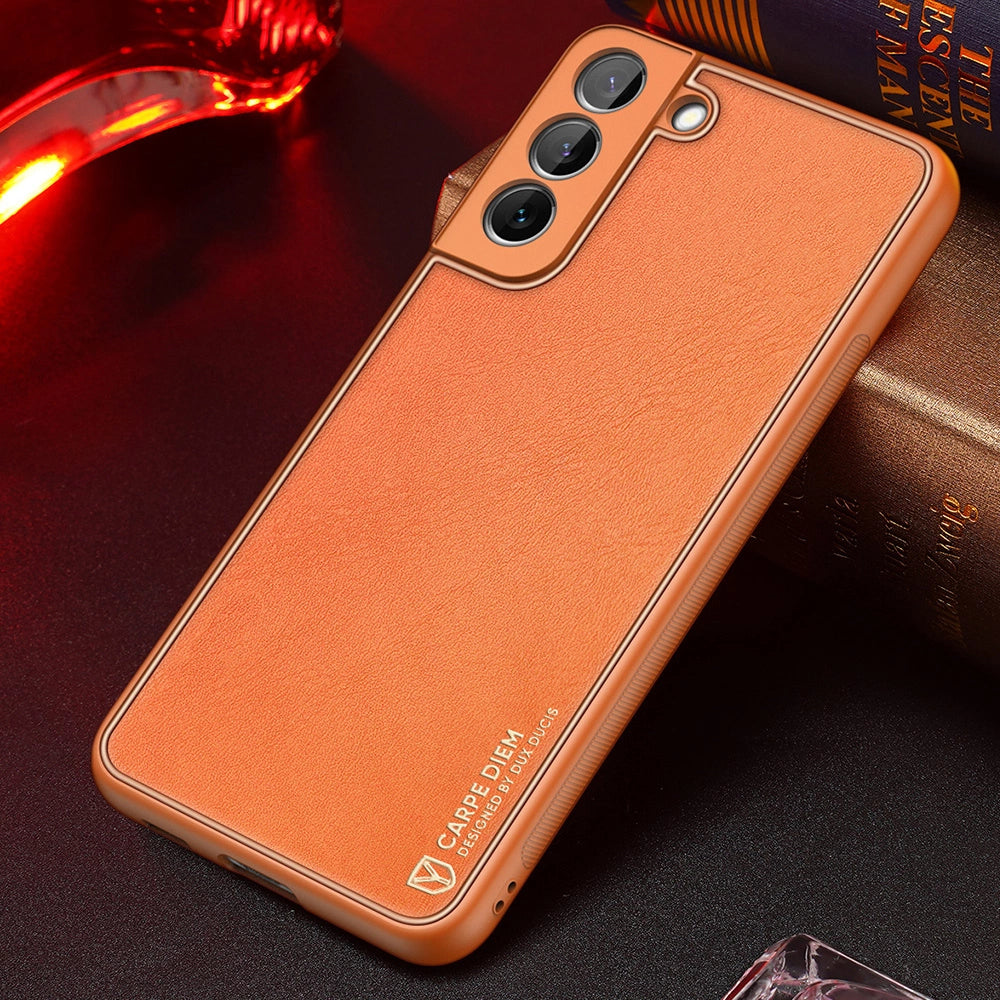 Dux Ducis Yolo elegante Hülle aus ökologischem Leder für Samsung Galaxy S22+ (S22 Plus) orange