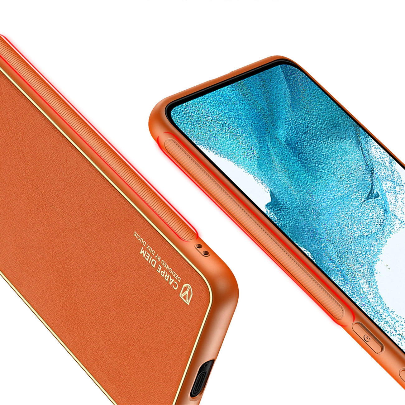 Dux Ducis Yolo elegante Hülle aus ökologischem Leder für Samsung Galaxy S22+ (S22 Plus) orange