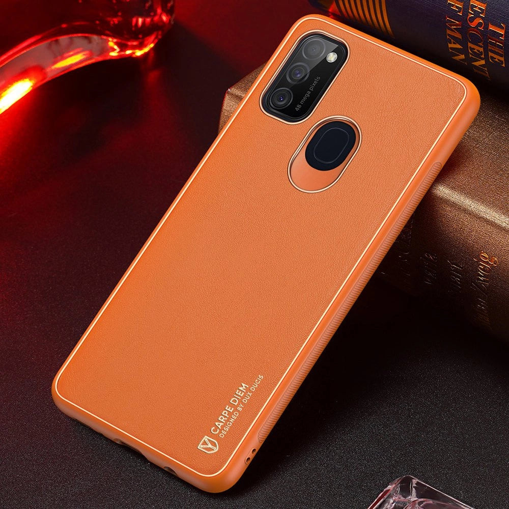 Dux Ducis Yolo elegantes Cover aus ökologischem Leder für Samsung Galaxy M30s orange