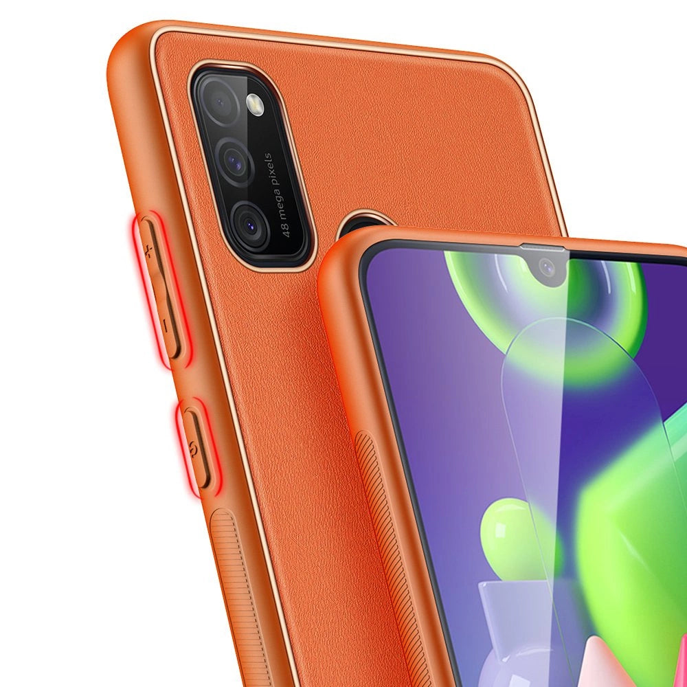 Dux Ducis Yolo elegantes Cover aus ökologischem Leder für Samsung Galaxy M30s orange