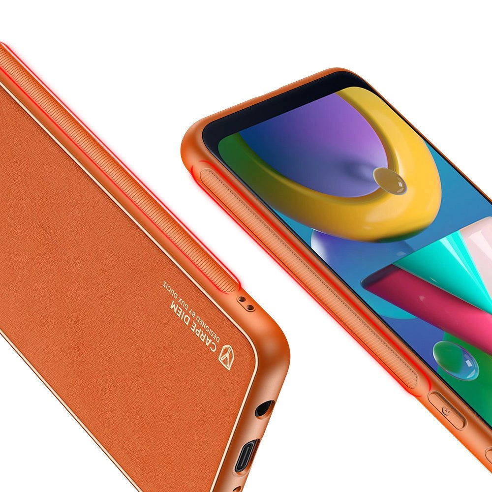 Dux Ducis Yolo elegantes Cover aus ökologischem Leder für Samsung Galaxy M30s orange
