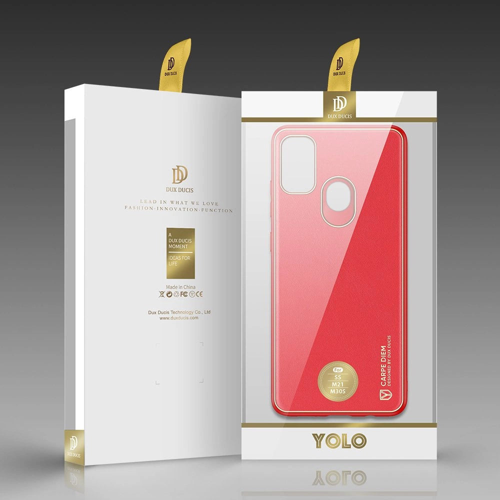 Dux Ducis Yolo elegantes Cover aus ökologischem Leder für Samsung Galaxy M30s rot