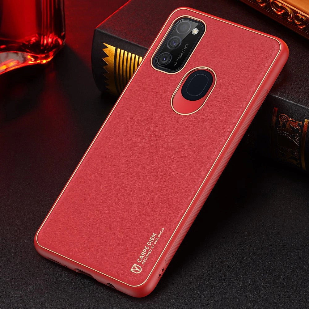 Dux Ducis Yolo elegantes Cover aus ökologischem Leder für Samsung Galaxy M30s rot