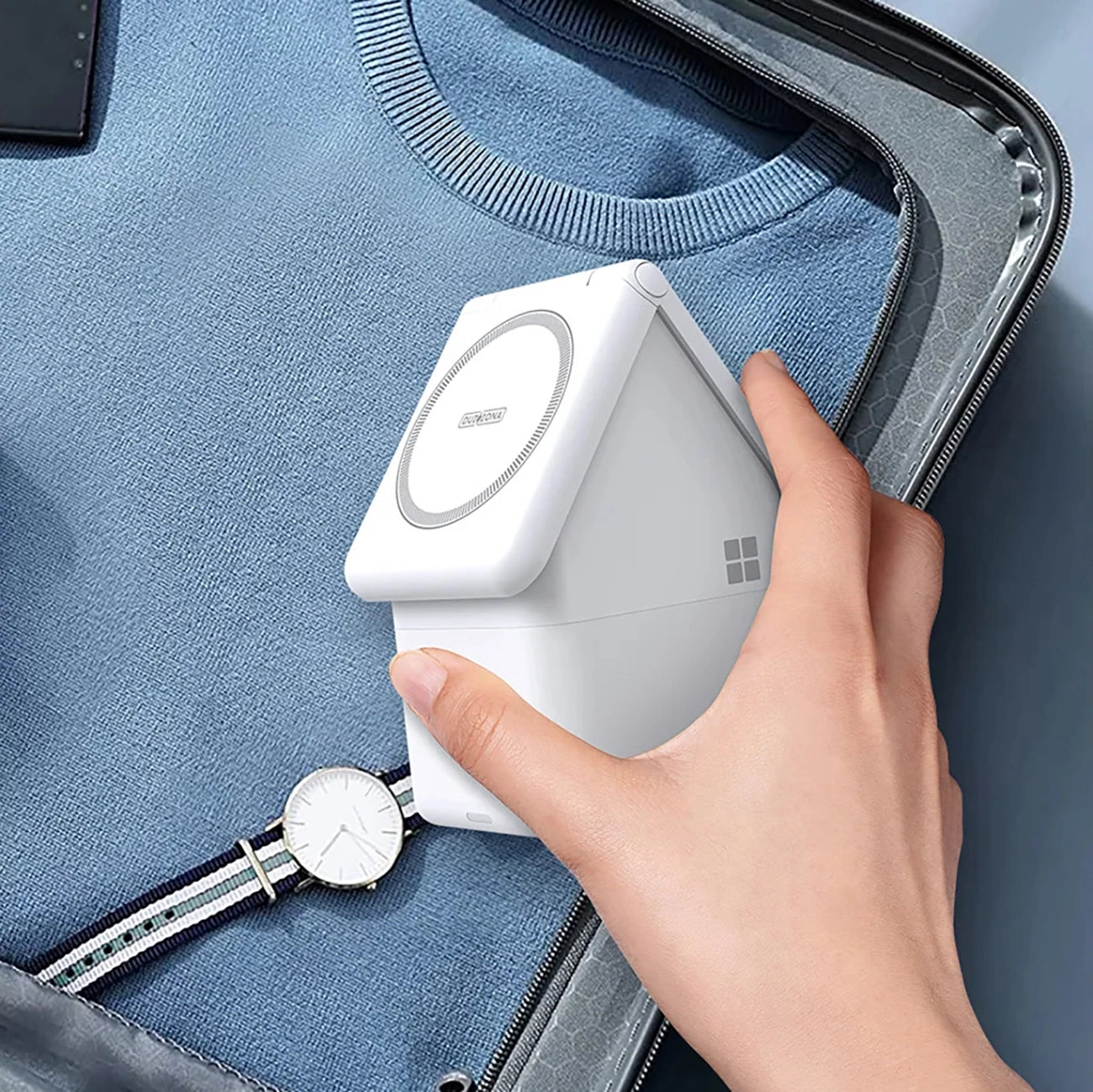 Duzzona W20 15W 4in1 induktives Ladegerät für iPhone / AirPods / Apple Watch mit Nachtlampe - Weiß