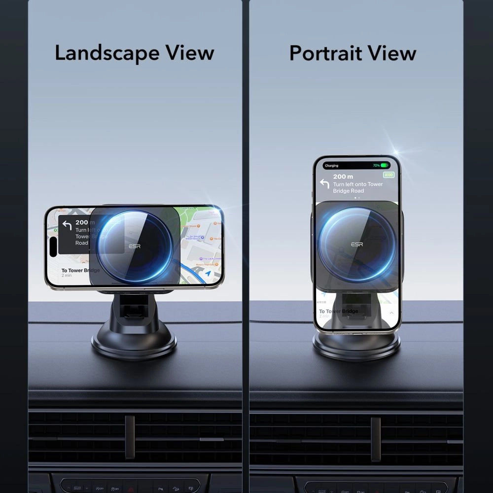 ESR Halolock Magnetische MagSafe QI2 15W Autohalterung - Schwarz