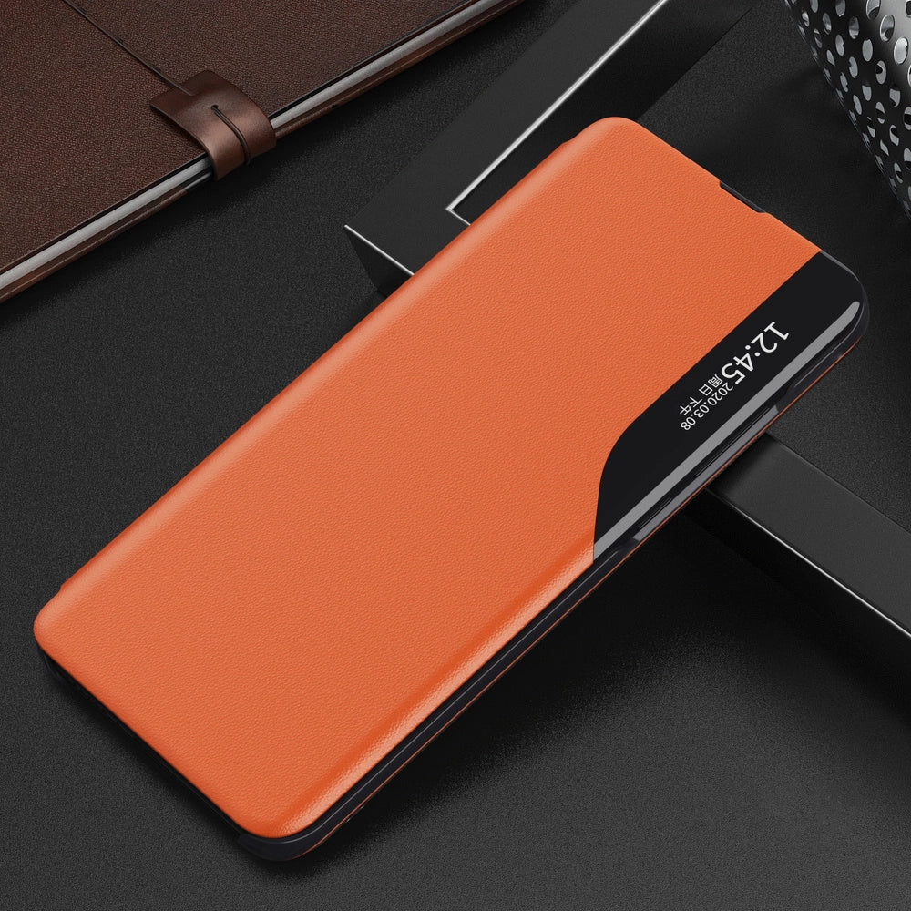 Eco Leather View Case booktype case schutzhülle aufklappbare hülle Samsung Galaxy A22 4G orange