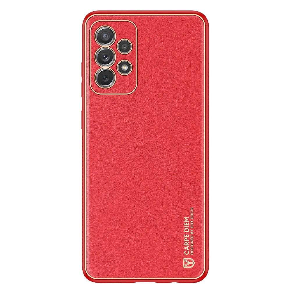 Elegante Hülle aus Kunstleder für Samsung Galaxy A72 4G rot