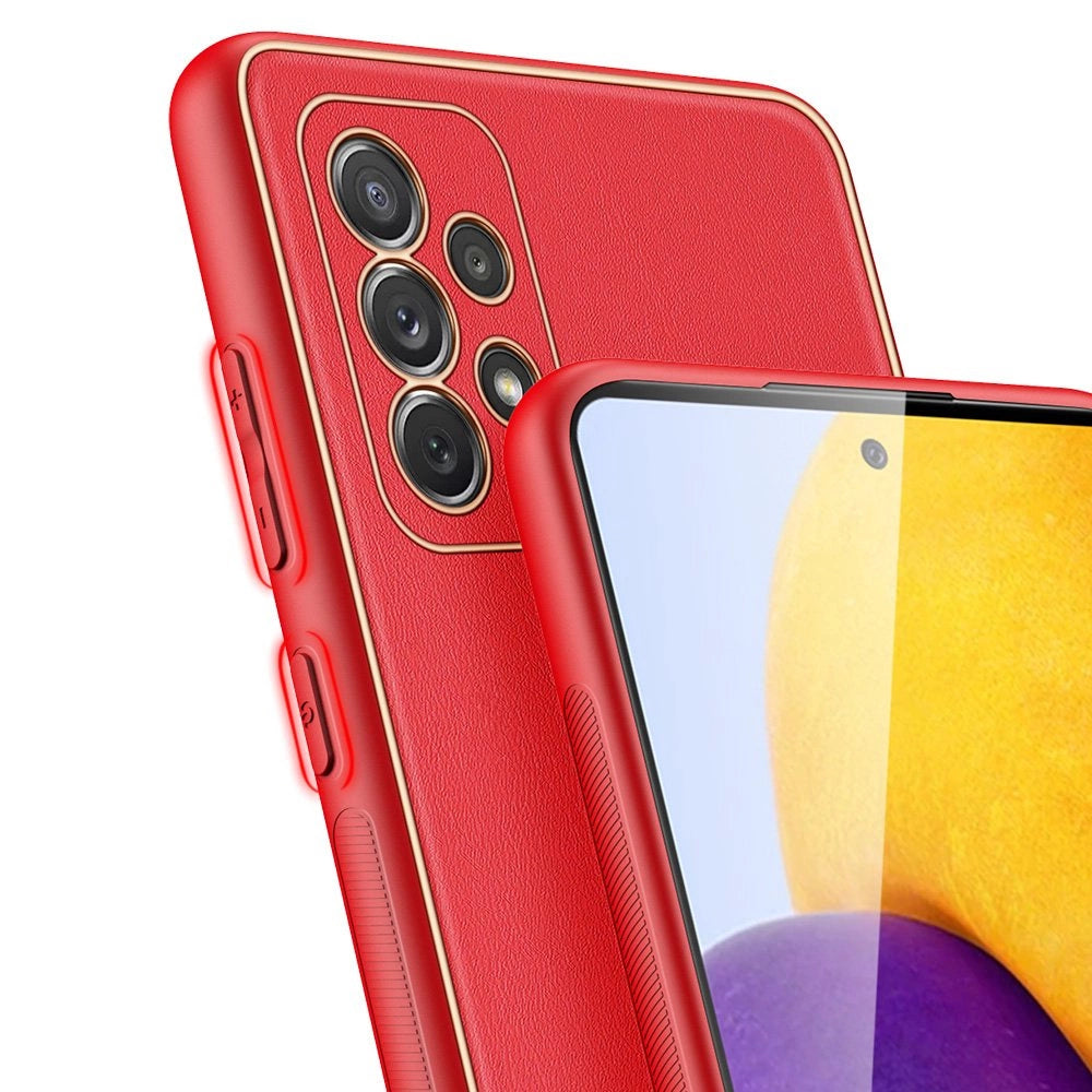Elegante Hülle aus Kunstleder für Samsung Galaxy A72 4G rot