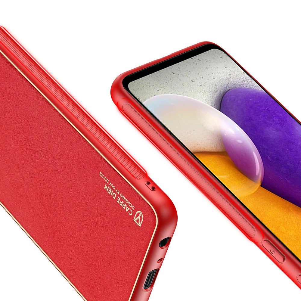 Elegante Hülle aus Kunstleder für Samsung Galaxy A72 4G rot