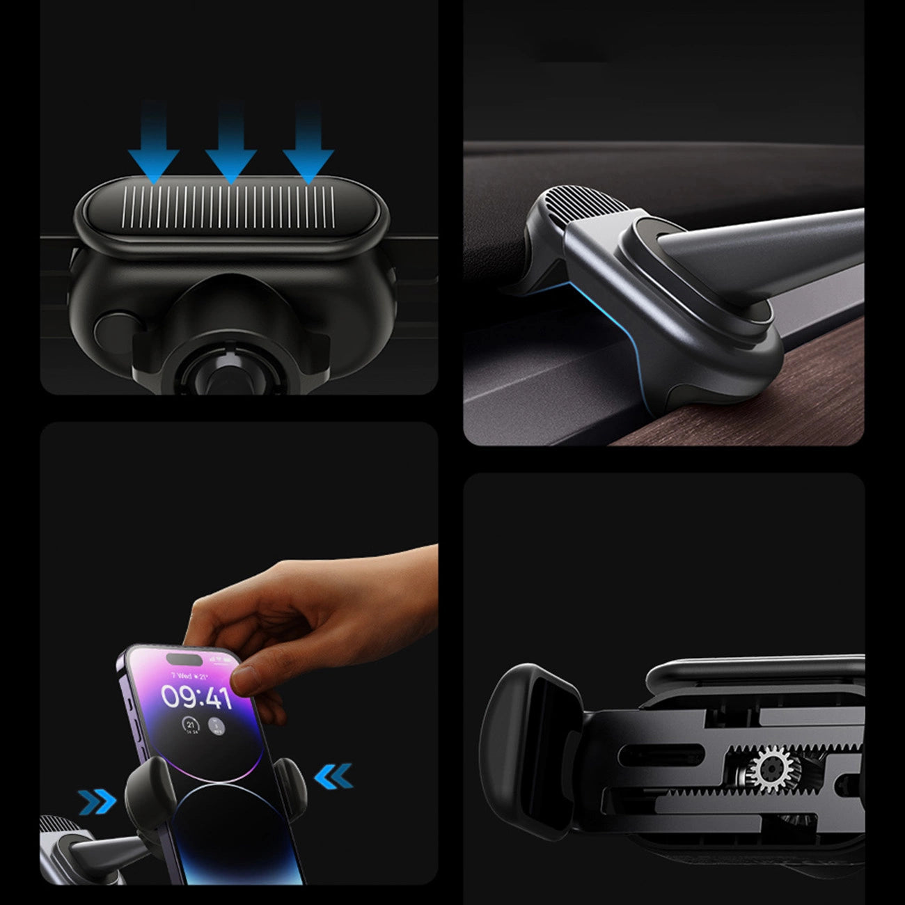 Elektroautohalterung mit Solarpanel für Tesla Model 3 / Y Baseus T-Space - Schwarz