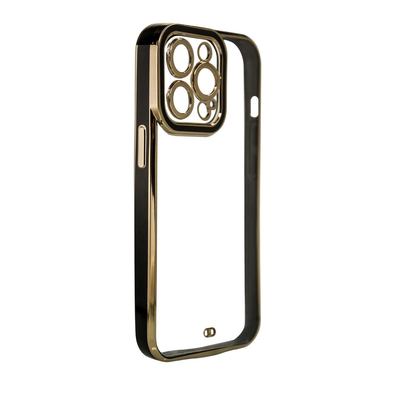 Fashion Case Hülle für Samsung Galaxy A12 5G Gold Frame Gel Cover Schwarz
