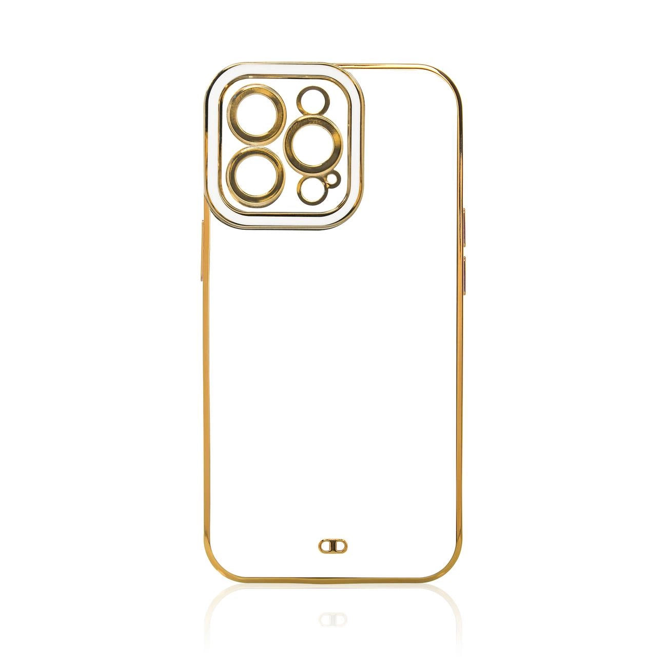 Fashion Case Hülle für Samsung Galaxy A13 5G Gold Frame Gel Cover Weiß