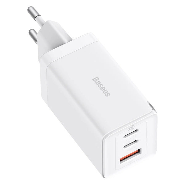 GaN 2xUSB C 1xUSB 65W Schnellladegerät Baseus GaN5 Pro + USB C - USB C 100W Kabel - Weiß