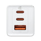 GaN 2xUSB C 1xUSB 65W Schnellladegerät Baseus GaN5 Pro + USB C - USB C 100W Kabel - Weiß