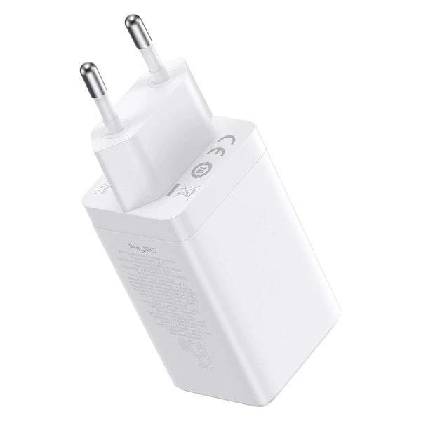 GaN 2xUSB C 1xUSB 65W Schnellladegerät Baseus GaN5 Pro + USB C - USB C 100W Kabel - Weiß