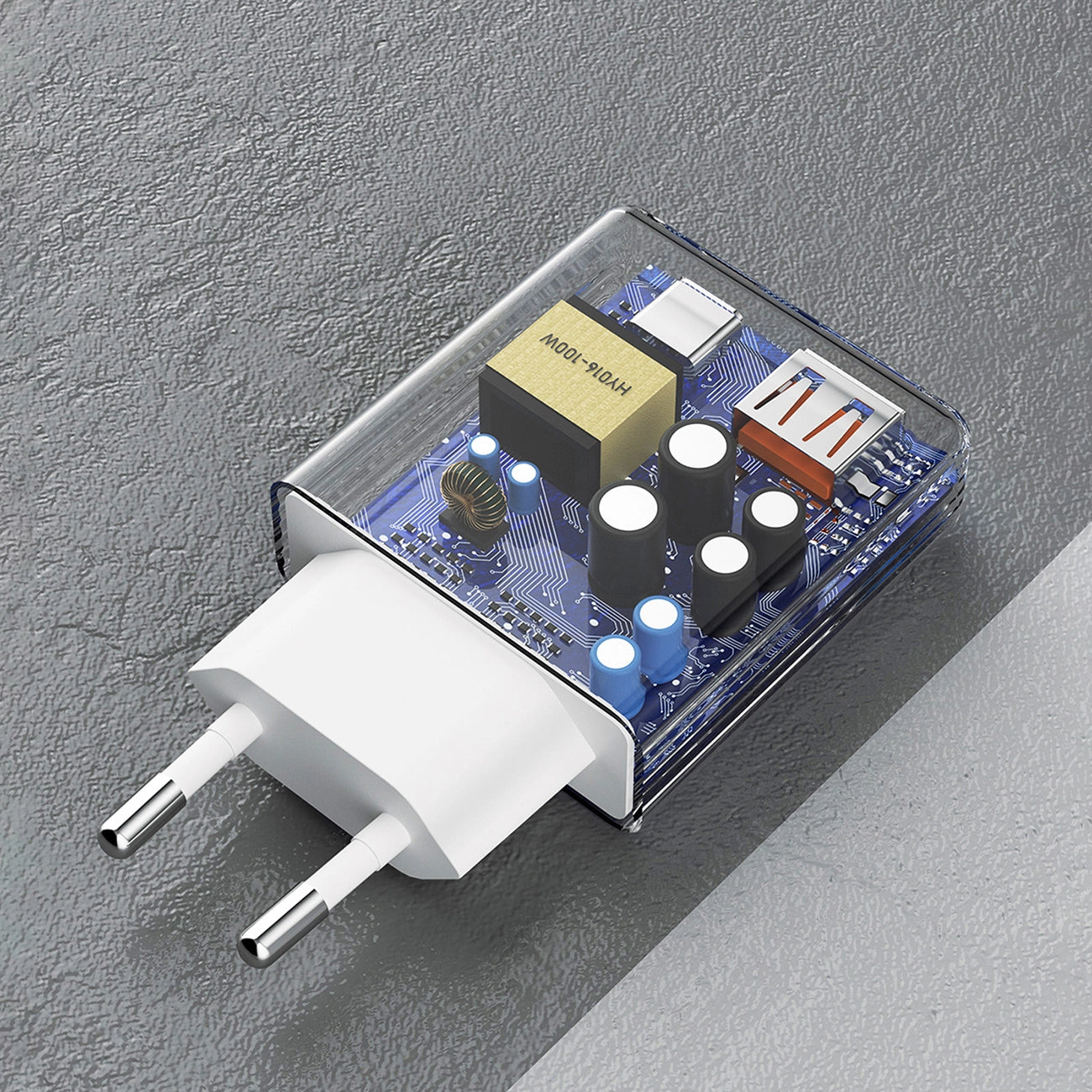 GaN Dudao A30EU 30W USB-A / USB-C Wandladegerät - Weiß