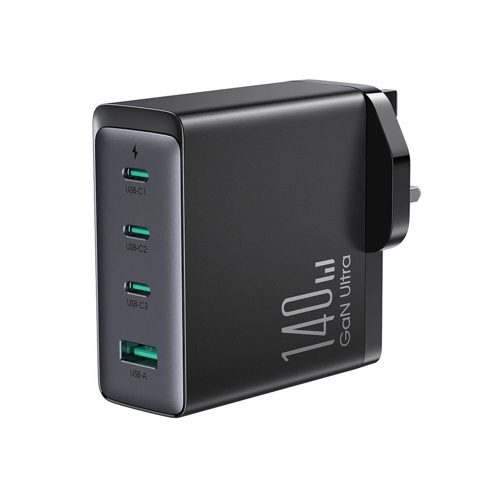 GaN-Ladegerät UK Joyroom JR-TCG05UK 140 W 3x USB-C USB-A + USB-C / USB-C-Kabel 240 W 1,2 m