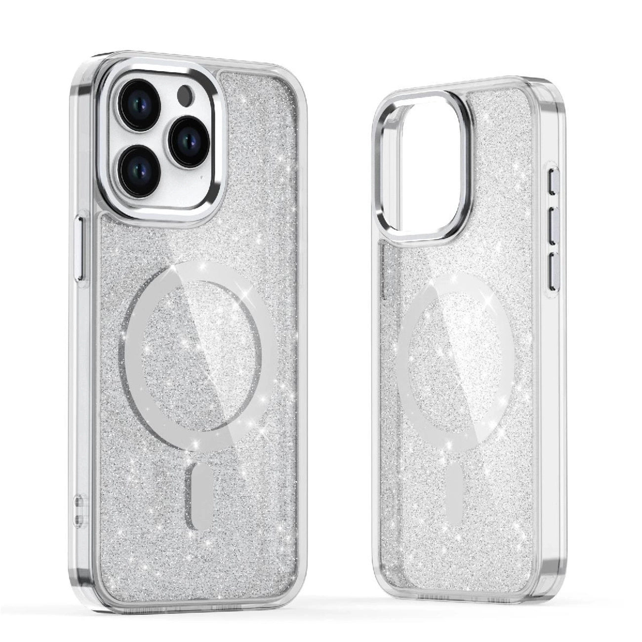 Glitter Case MagSafe Kompatibel für iPhone 17 Pro Max - Halbtransparent