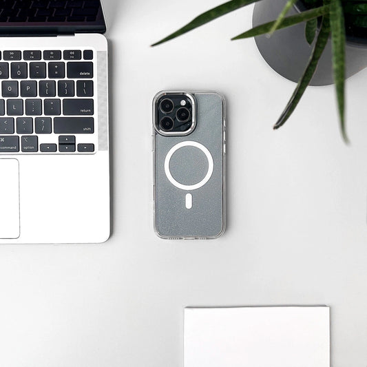 Glitter Case MagSafe Kompatibel für iPhone 17 Pro Max - Halbtransparent