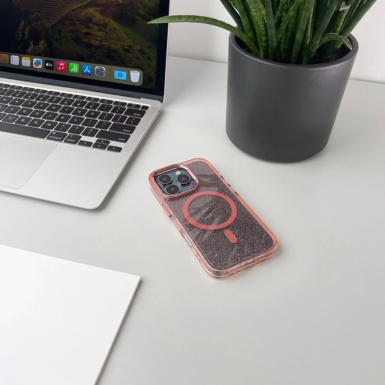 Glitter Case MagSafe Kompatibel für iPhone 17 - Rosa