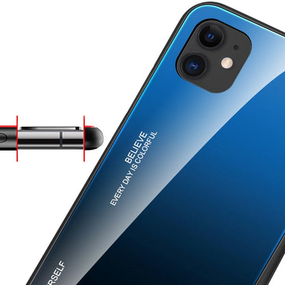 Gradient Glass Handyhülle Schutzhülle aus Panzerglas für iPhone 12 mini schwarz-rot