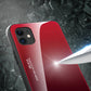 Gradient Glass Handyhülle Schutzhülle aus Panzerglas für iPhone 12 mini schwarz-rot