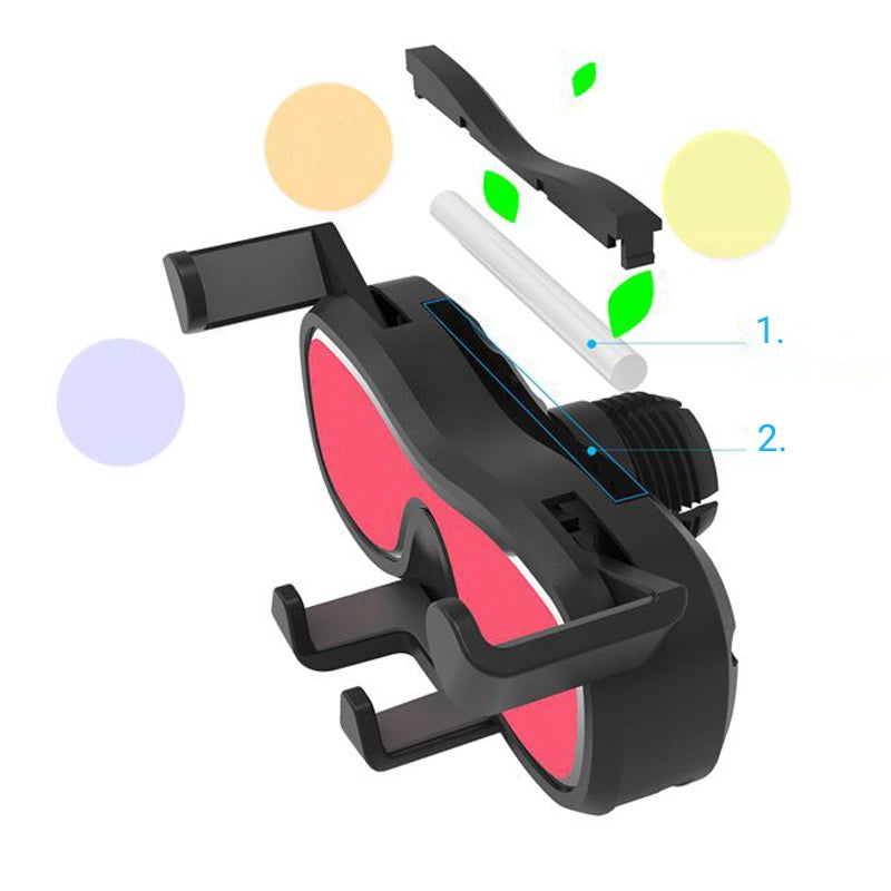 Gravity Smartphone Autohalterung für Lüftungsgitter mit Lufterfrischer schwarz (YC06)