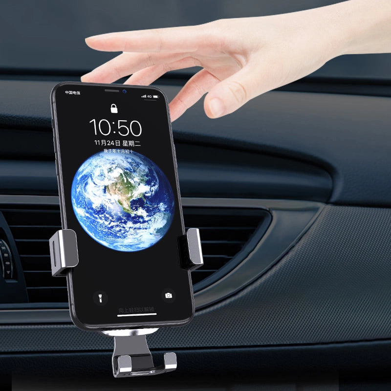 Gravity Smartphone Autohalterung, schwarzes Lüftungsgitter (YC08)
