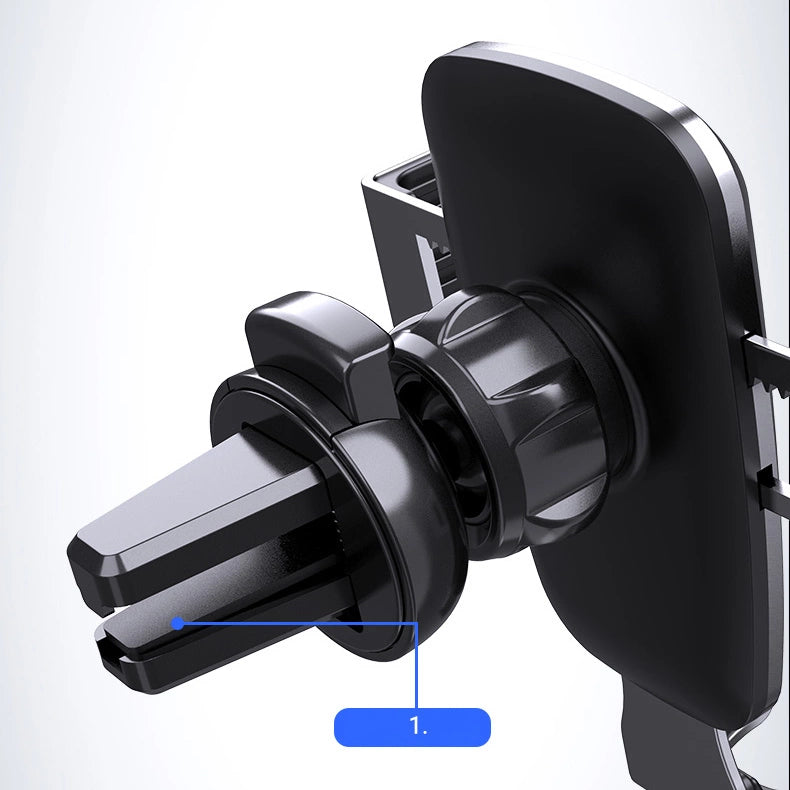 Gravity Smartphone Autohalterung, schwarzes Lüftungsgitter (YC08)