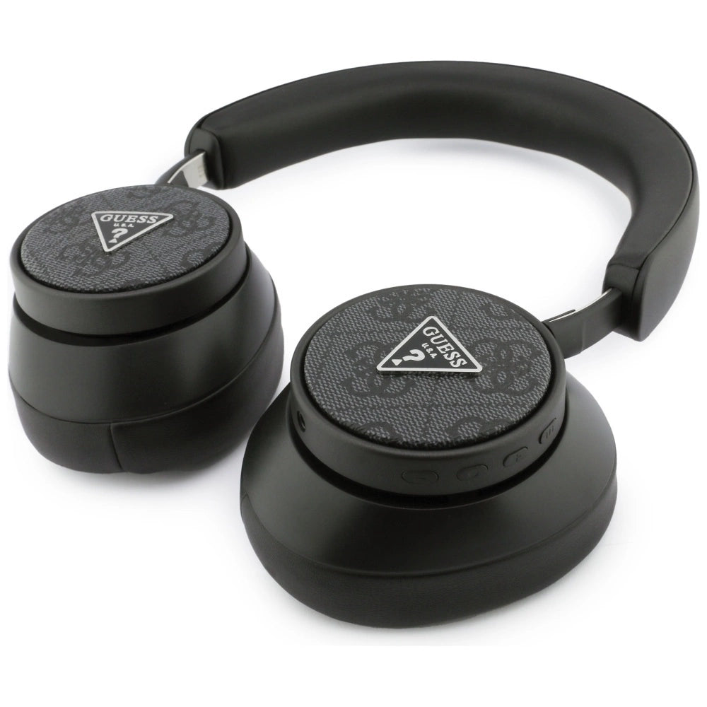 Guess 4G Bluetooth-Over-Ear-Kopfhörer mit Dreieck-Logo – Schwarz