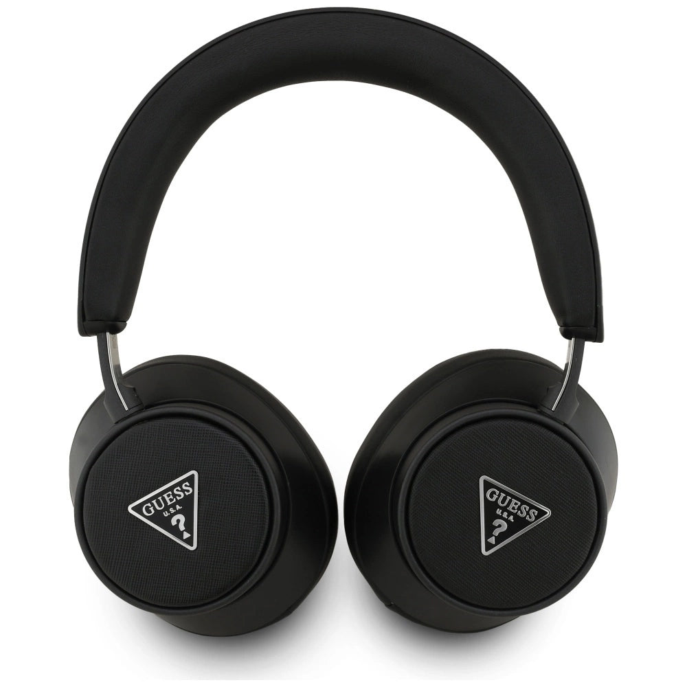 Guess Bluetooth ENC On-Ear-Kopfhörer mit Saffiano-Dreieckslogo – Schwarz