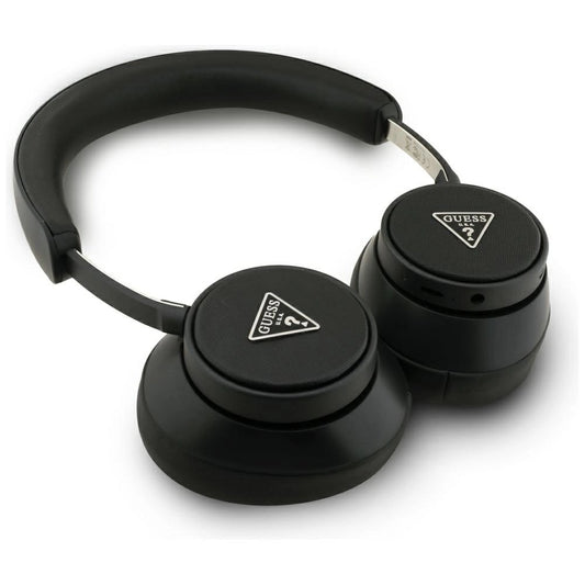 Guess Bluetooth ENC On-Ear-Kopfhörer mit Saffiano-Dreieckslogo – Schwarz