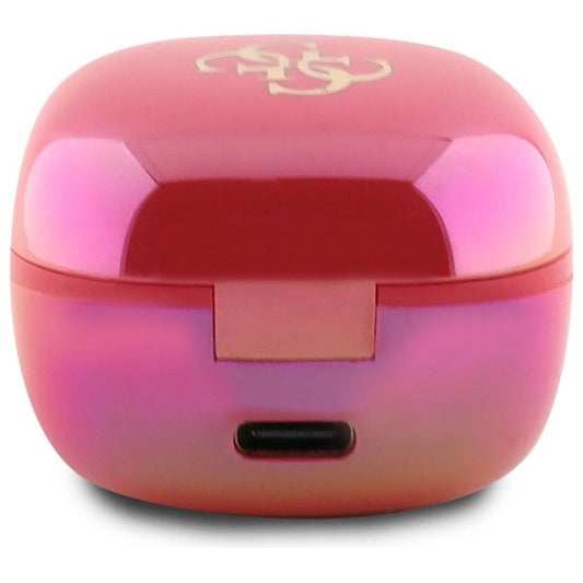 Guess Bluetooth-Kopfhörer GUTWSJ144ESF TWS + Dock Fuchsia/Fuschia Iridescent 4G Gedrucktes Logo