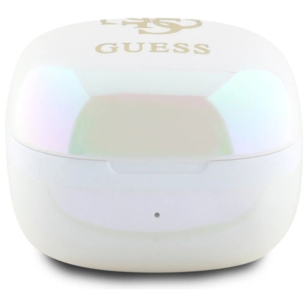 Guess Bluetooth-Kopfhörer GUTWSJ144ESH TWS + Dockingstation weiß/weiß schillerndes 4G-gedrucktes Logo
